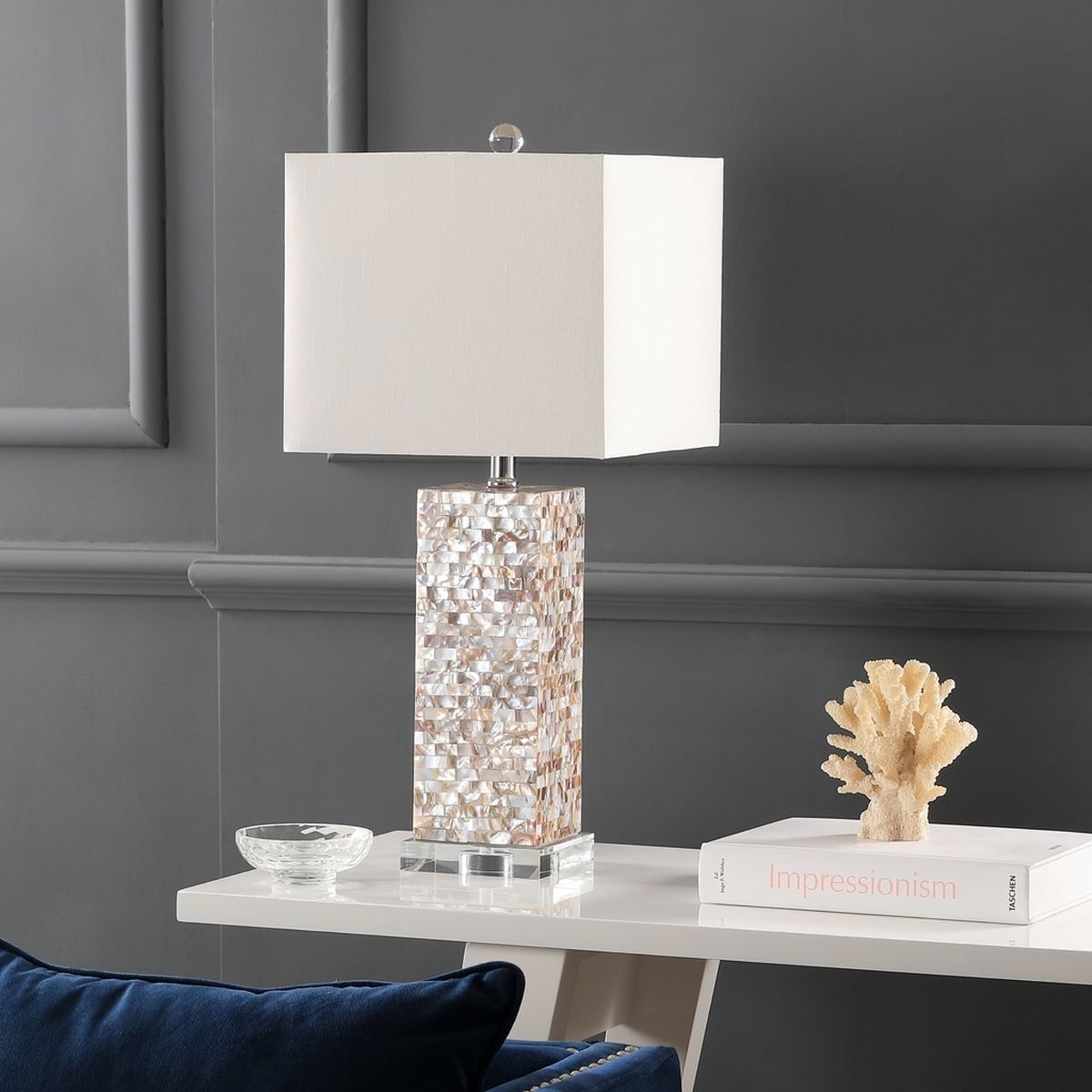  Safavieh Homer Shell/Acrylic Lamp Set of - White - Bonton