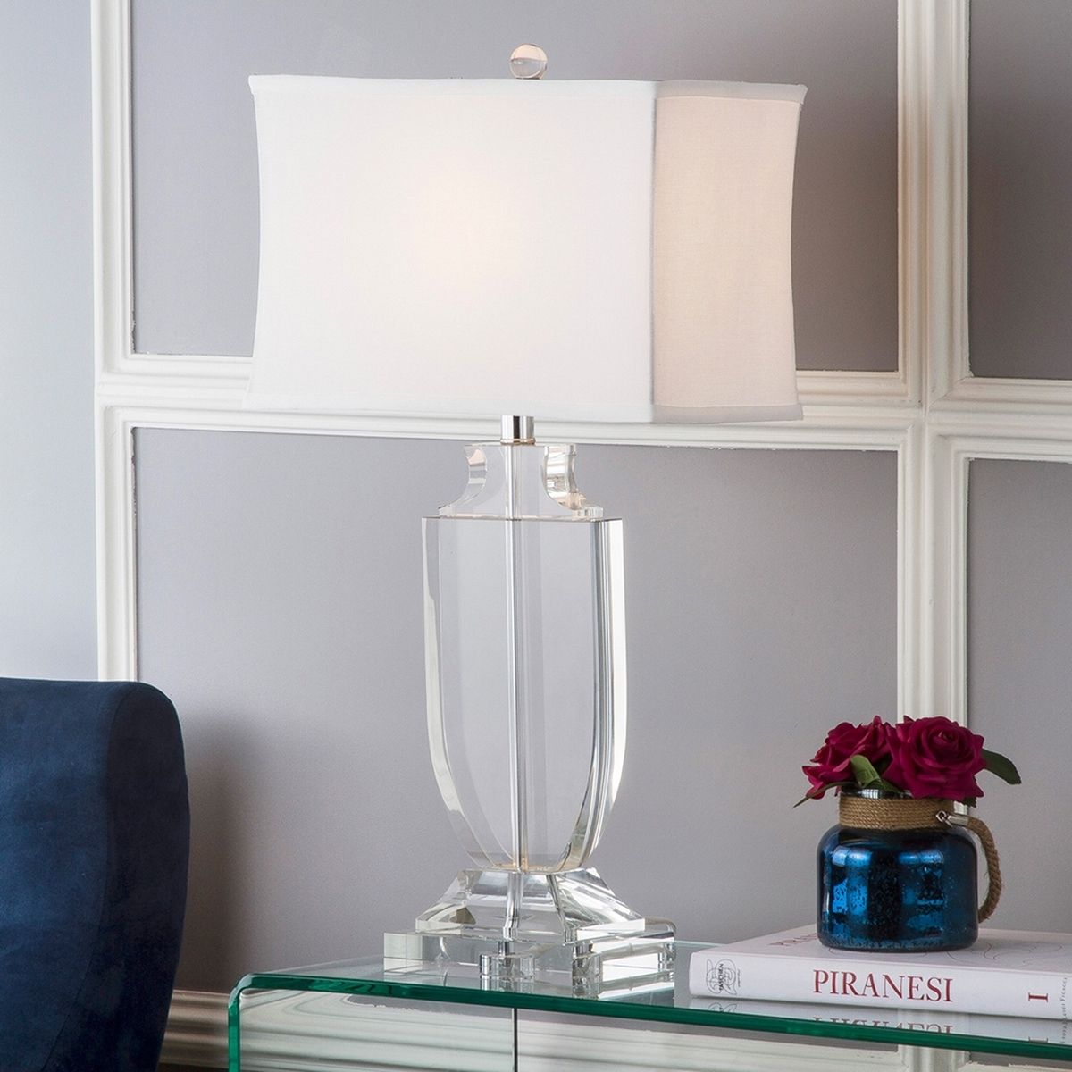  Safavieh Deirdre Crystal Urn Lamp - White - Bonton