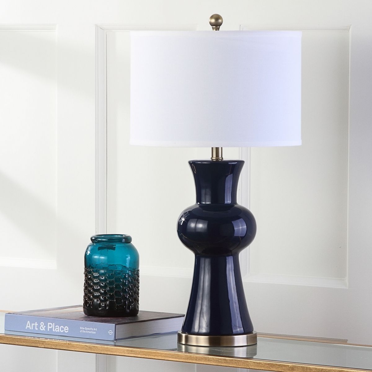  Safavieh Lola Column Table Lamp Set of 2 - Blue - Bonton