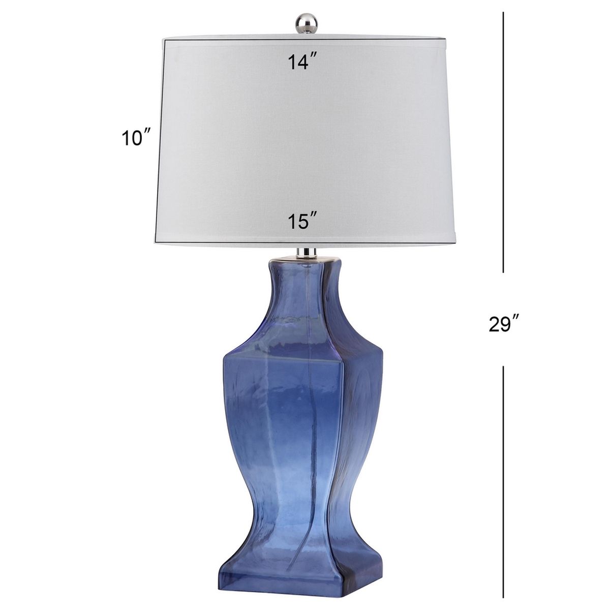  Safavieh Glass Bottom Lamp Set of 2 - Blue - Bonton