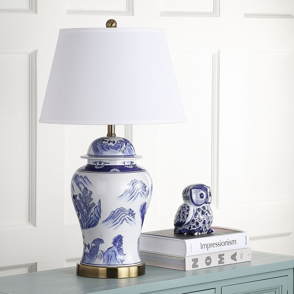  Safavieh Shanghai Ginger Jar Table Lamp Set of 2 - Blue - Bonton