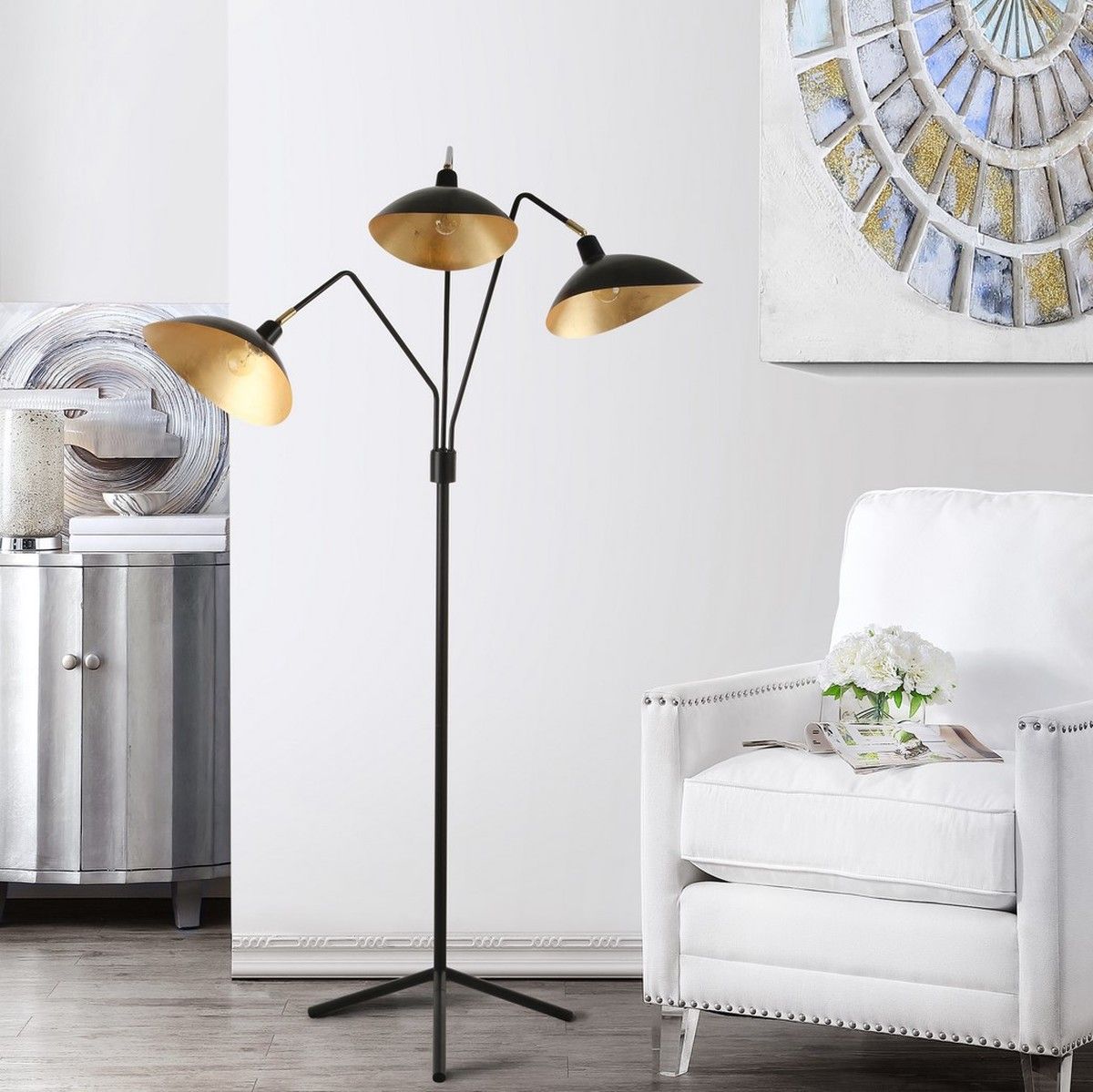  Safavieh Iric Floor Lamp - Black - Bonton