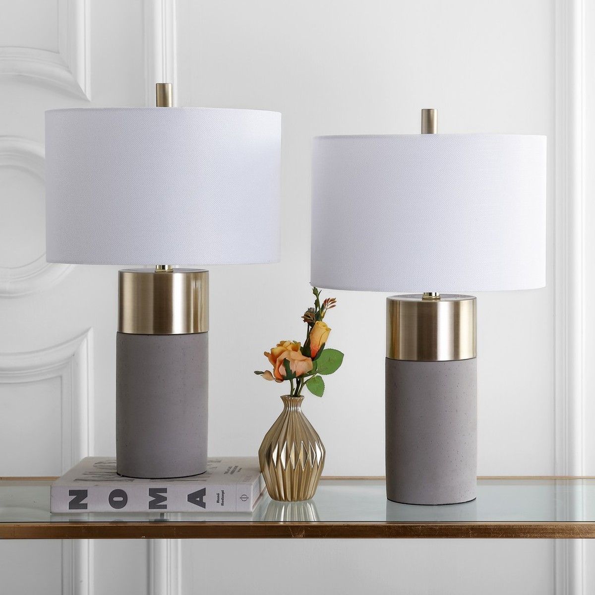  Safavieh Oliver Table Lamp Set of 2 - Gray - Bonton