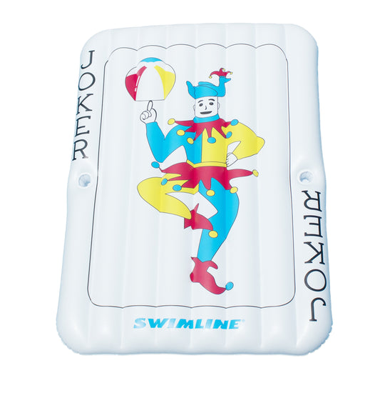 69" Inflatable White and Blue Joker Playing Card Pool Float