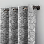 Osaka Inverted Brushstrokes Cotton Blend 100% Blackout Grommet Curtain Panel