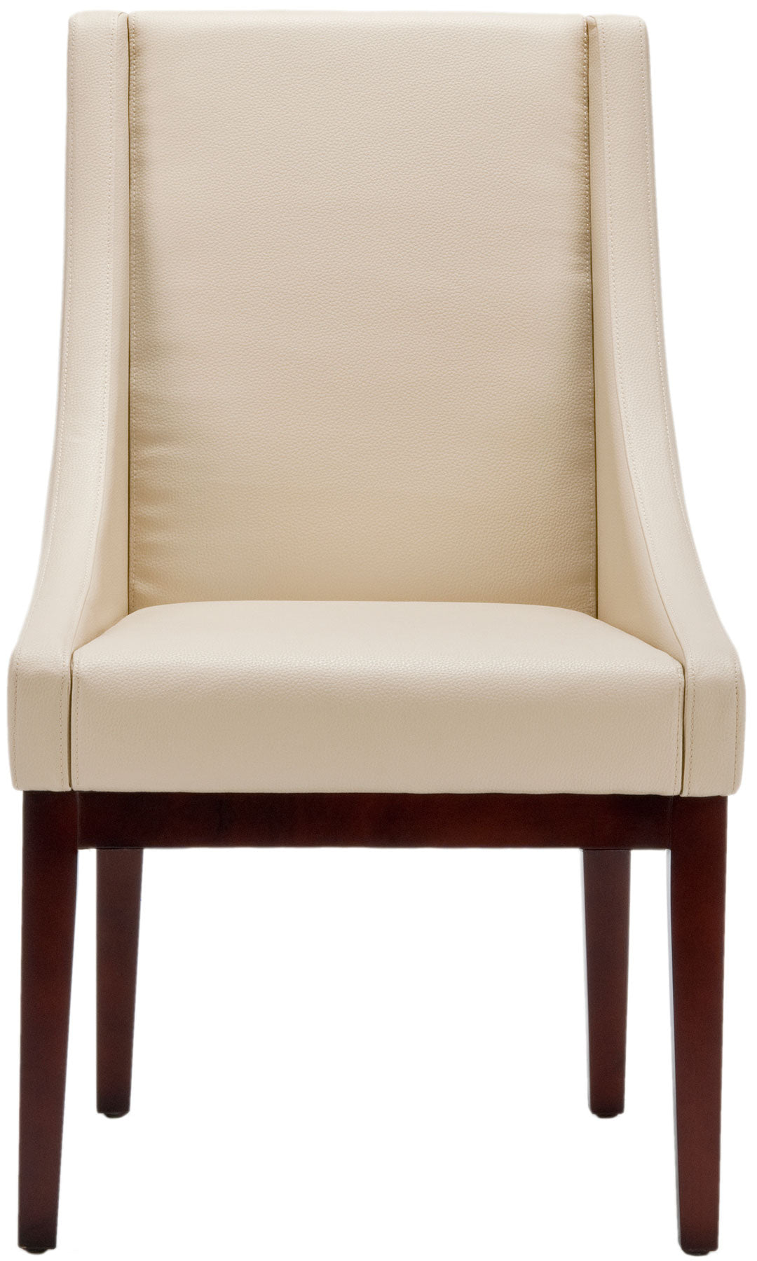  Safavieh Crème Leather Sloping Armchair - Cream - Bonton