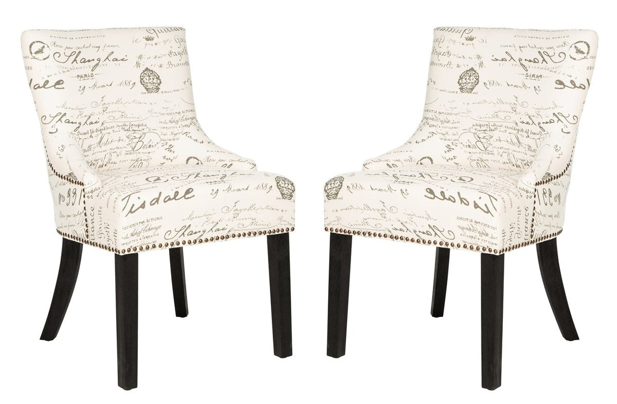  Safavieh Lotus Side Chairs Set of 2 - Flat Cream - Bonton