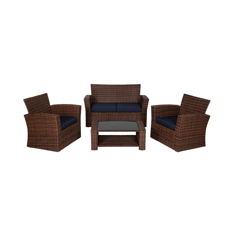 4-Piece Conversation Outdoor Patio Sofa Set with Cushions