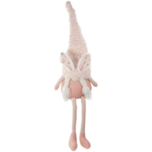 Sitting Easter Gnome with Bunny Ears & Dangling Legs, 32"