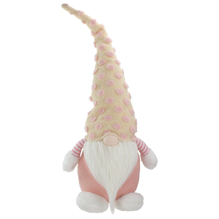 Plush Gnome Figure with a Polka Dot Hat, 24"