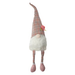 Plaid Gnome Tabletop Figure with Dangling Legs, 29"