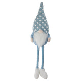 Blue & White Sitting Gnome with a Polka Dot Hat, 34"
