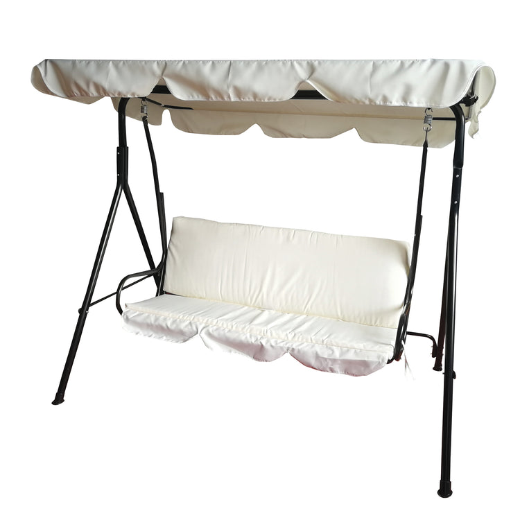 3-Seater Outdoor Patio Swing with Adjustable Canopy