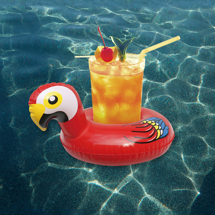 10" Inflatable Parrot Swimming Pool Floating Drink Holder
