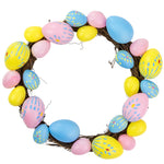 Pastel Floral Stem Easter Egg Grapevine Wreath, 10"