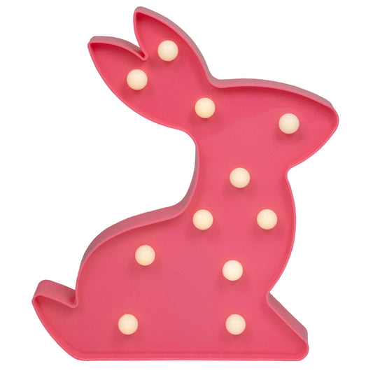 LED Pink Easter Bunny Marquee Wall Sign