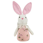 Pink Spring Floral Easter Bunny Figure, 11"