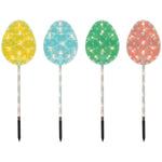 Pastel Easter Egg Pathway Marker Lawn Stakes, 4 Piece Set