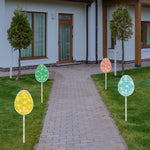 Pastel Easter Egg Pathway Marker Lawn Stakes, 4 Piece Set