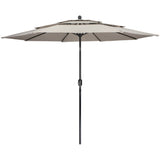 9.75ft Outdoor Patio Market Umbrella with Hand Crank and Tilt Beige