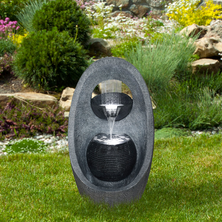 30" LED Modern Style Outdoor Garden Water Fountain