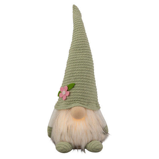 Light Green Spring Gnome with Flower Hat, 12.25"