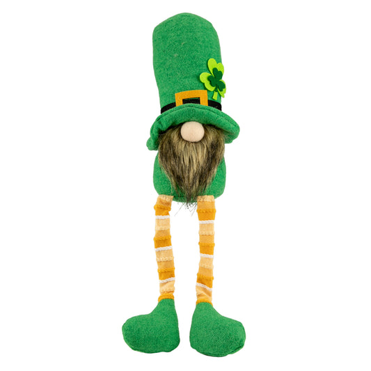 St. Patrick's Day Leprechaun Gnome with Dangly Legs, 17"