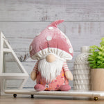 Pink Springtime Floral Mushroom Gnome, 10.5"