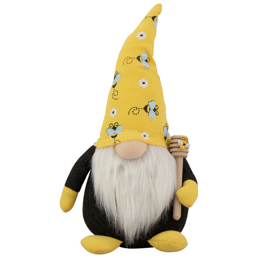 Bumblebee Daisy Springtime Gnome with Honey Dipper, 10"