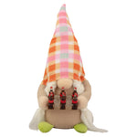 Plaid Springtime Gnome 9" Pink/Orange