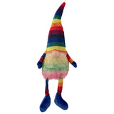 Bright Striped Rainbow Springtime Gnome with Dangling Legs, 20"