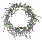 Pink Lavender Faux LED Lighted Wreath, 16"