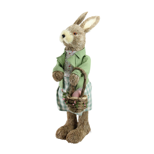 Easter Bunny Rabbit Spring Figure with Egg Basket, 20.25"