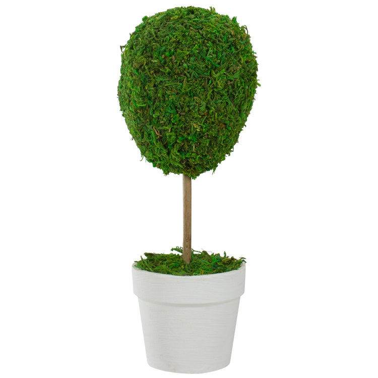 Reindeer Moss Ball Potted Faux Topiary Tree, 14"
