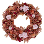 Pink Wooden Faux Floral Wreath, 12"
