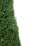4' Pre-Lit Artificial Boxwood Cone Topiary Tree with Round Pot Clear Lights