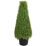 3' Artificial Boxwood Cone Topiary Tree with Round Pot Unlit