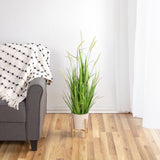 36" Potted Green Artificial Onion Grass Plant