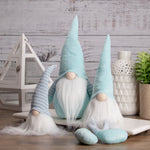 Aqua & White Sitting Spring Gnome, 16"