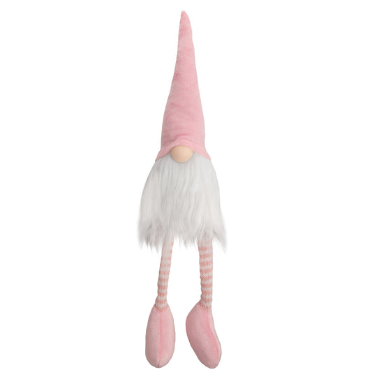 Pink & White Sitting Gnome, 16"
