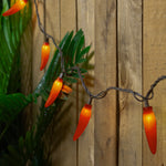 35-Count Orange Chili Pepper Patio String Light Set 22.5ft Brown Wire