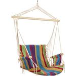 37" Multi-Color Stripe Outdoor Patio Hammock Chair with Armrests