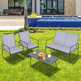 4 Piece Metal Furniture Set with Conversation Table