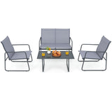 4 Piece Metal Furniture Set with Conversation Table