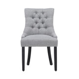 Upholstered Wingback Button Tufted Dining Chair, Set of 2