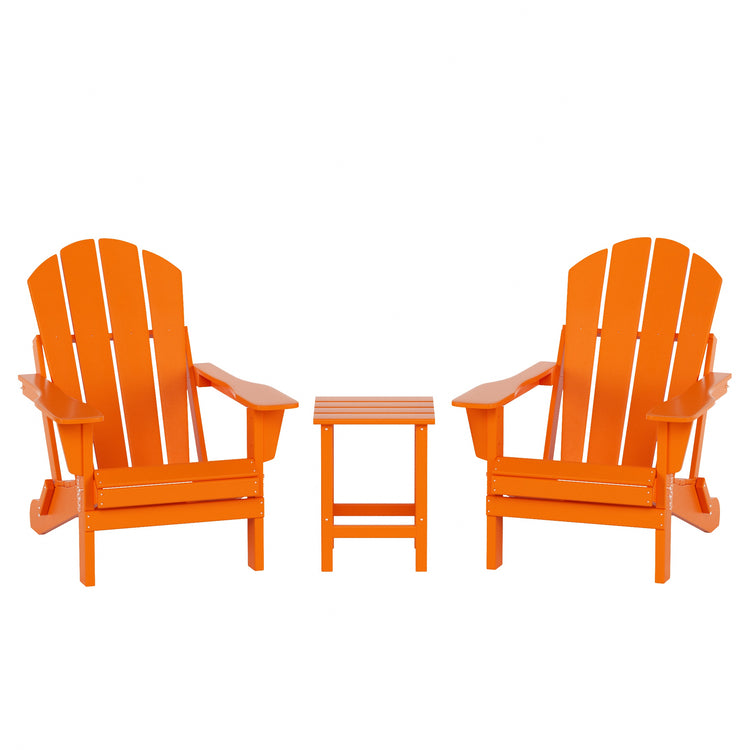 3-Piece Outdoor Patio Adirondack Conversation Seating Set