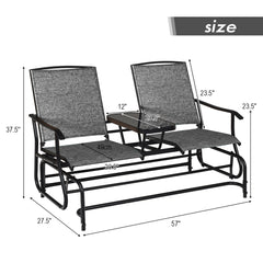 Patio Double Glider 2 Person Loveseat