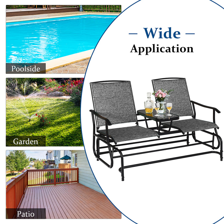 Patio Double Glider 2 Person Loveseat