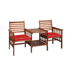 Acacia Wood Loveseat Conversation Set