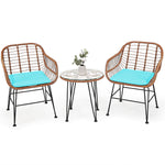 3 Piece Rattan Bistro Set